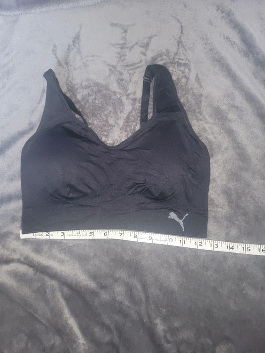 Puma Black Sports Bra – Adjustable Straps – Size L