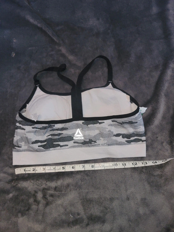 Reebok Sports Bra – Grey Camo Print – Size L