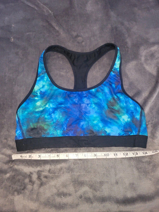 Champion DuoDry Sports Bra – Blue/Green Tie-Dye – Size XL
