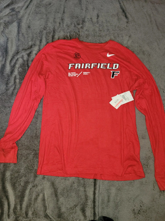 Nike Fairfield University Dri-FIT Long Sleeve T-Shirt – Red – Size M (New with Tags)