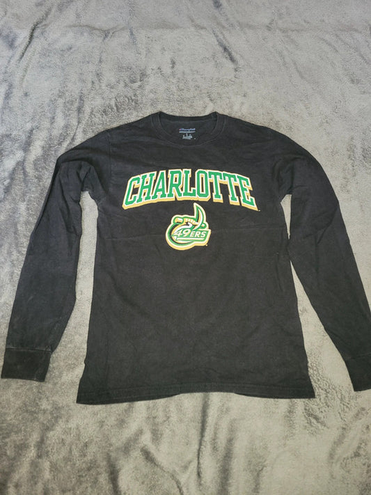 Vintage Champion Charlotte 49ers Long Sleeve T-Shirt – Black – Size S