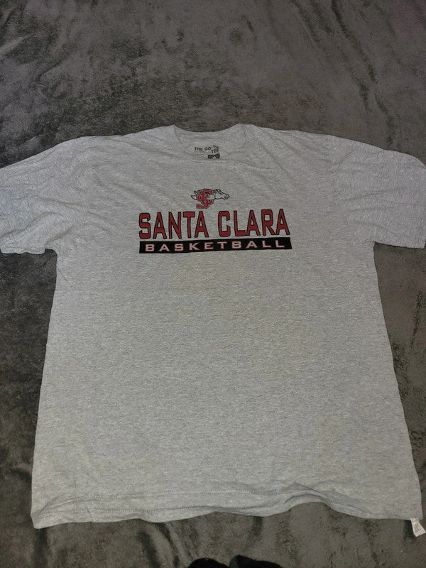 Vintage Adidas Santa Clara Broncos Basketball T-Shirt – Grey – Size XL