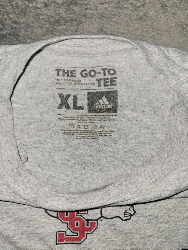 Vintage Adidas Santa Clara Broncos Basketball T-Shirt – Grey – Size XL