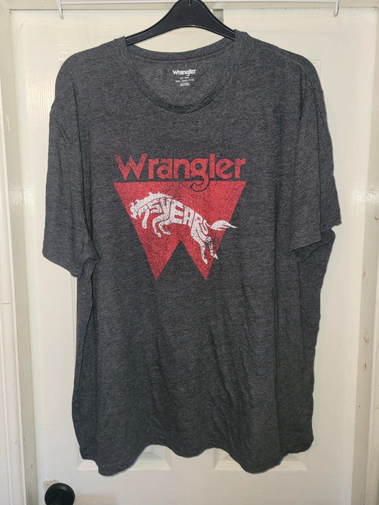 Vintage Wrangler 75 Years Graphic T-Shirt – Charcoal Grey – Size XXXL