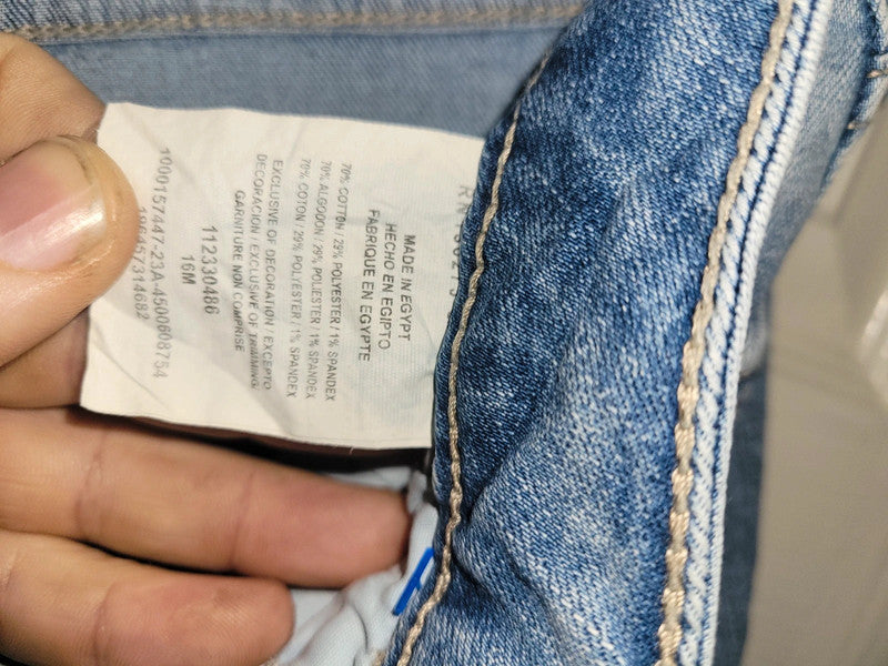 Vintage Lee Denim Shorts – Light Wash – Raw Hem – Waist 34
