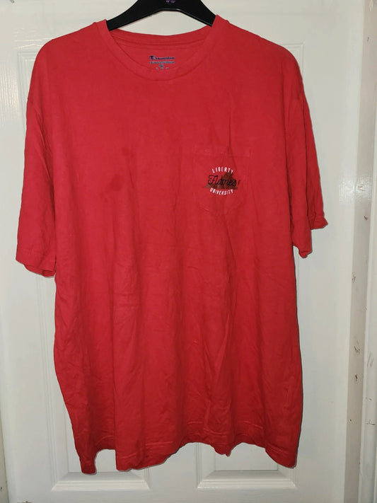 Vintage Champion Liberty Flames University T-Shirt – Red – Size 2XL