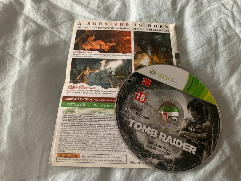 Tomb Raider (Explorer Edition) for Xbox 360 (PEGI 18).