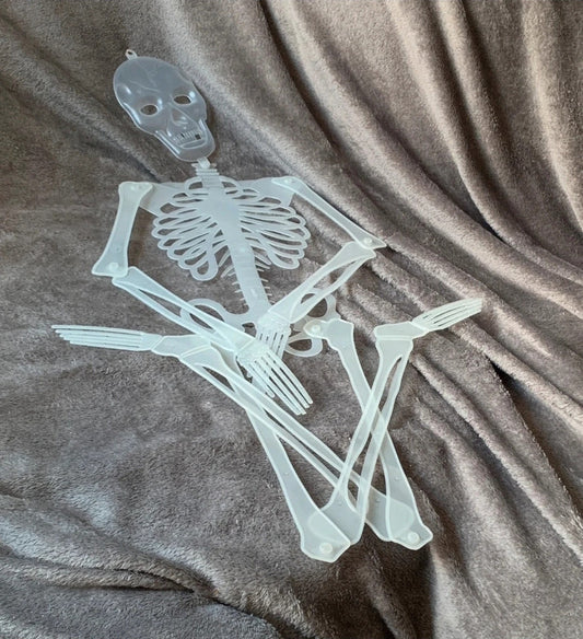 Glow-in-the-Dark Hanging Skeleton Decoration – Jointed Halloween Prop
