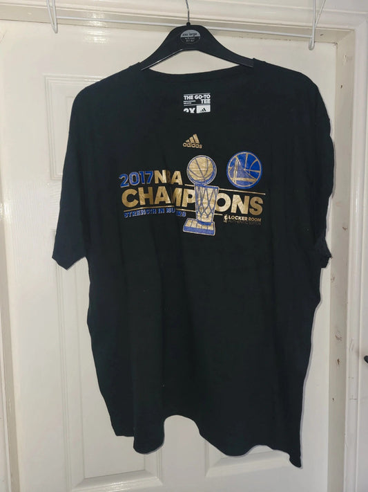Vintage Adidas Golden State Warriors 2017 NBA Champions T-Shirt – Black – Size 2XL