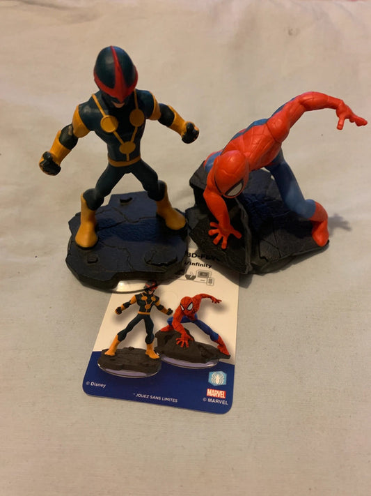 Spider-Man and Nova, both from the Marvel Super Heroes line in Disney Infinity 2.0.