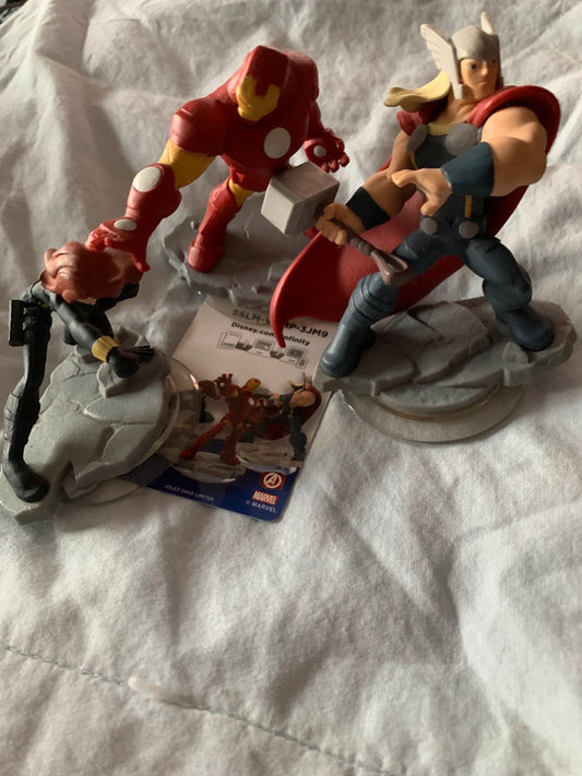 Iron Man, Thor, and Black Widow from Marvel’s The Avengers, part of the Disney Infinity 2.0