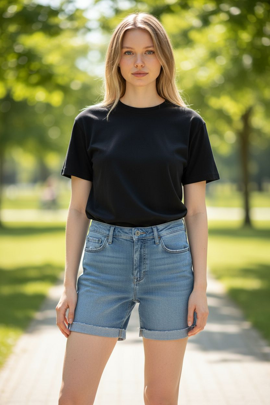 Vintage Lee Denim Shorts – Light Wash – Raw Hem – Waist 34