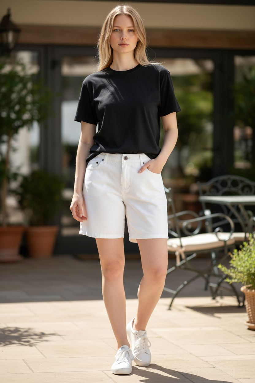 Riders by Lee White Denim Shorts (Size 16 Medium)