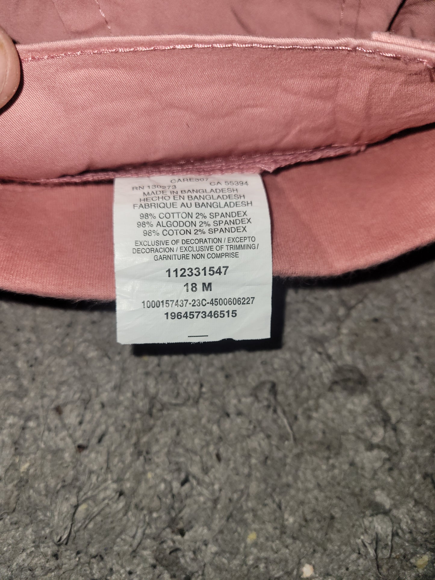 Lee Coral Cotton Blend Shorts – Size 18M