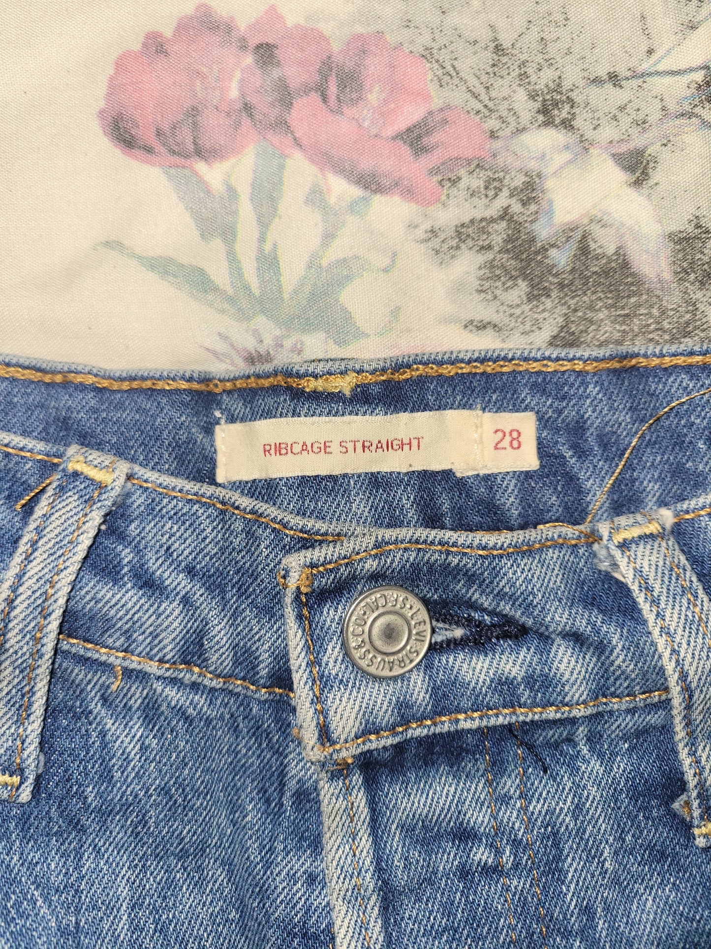 Levi’s Ribcage Straight Denim Shorts (W28)