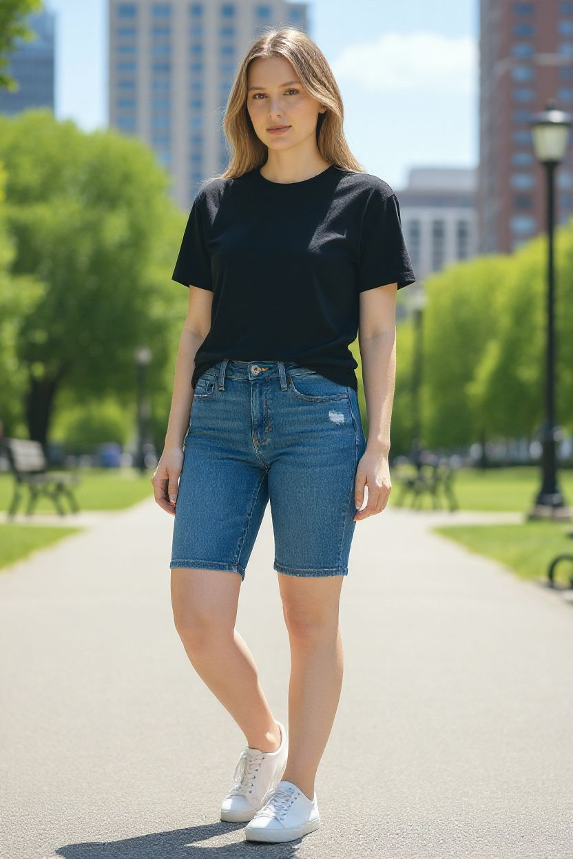 Levi’s 711 Skinny Ankle Denim Shorts (W27)