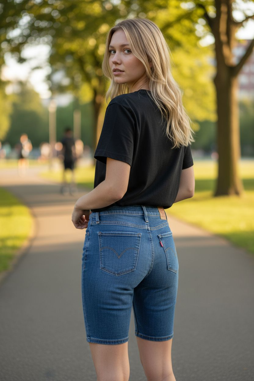 Levi’s 711 Skinny Ankle Denim Shorts (W27)