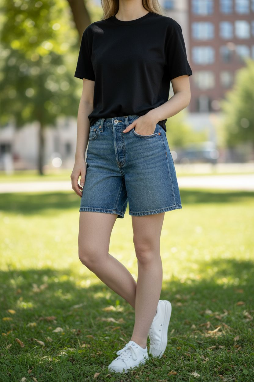 Levi’s Ribcage Straight Denim Shorts (W28)